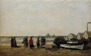 尤金 佈丹 Women on the Beach, Rough Seas 尤金 佈丹 Women on the Beach, Rough Seas